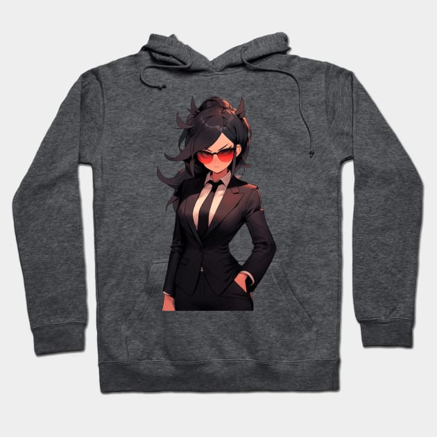 Anime Girl Boss Hoodie by Chromatic Currents